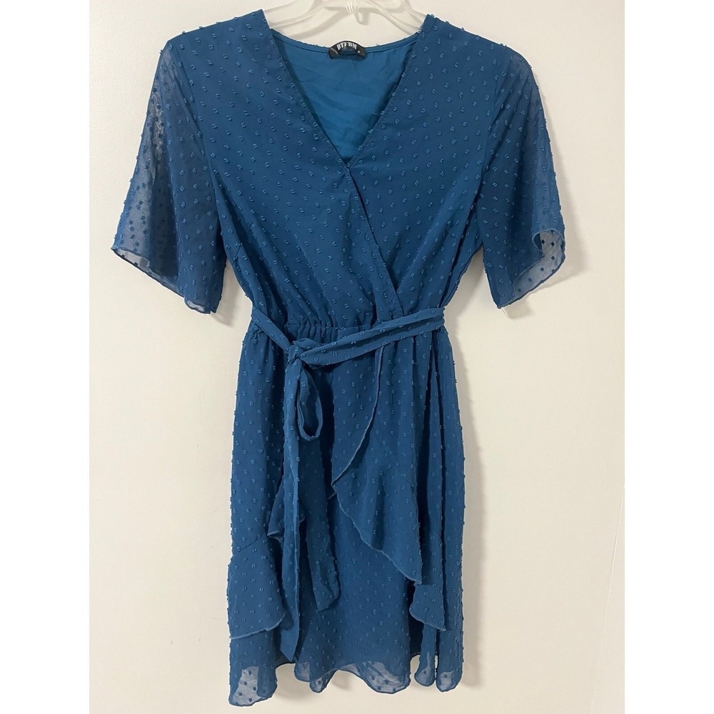 Women's dress sheer shirt sleeves knee length size medium